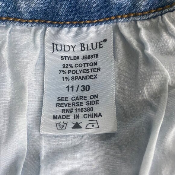 Judy Blue Boyfriend Fit Jeans Womens Size 11/30 (31x28.5) Light Wash Distressed - Picture 5 of 11